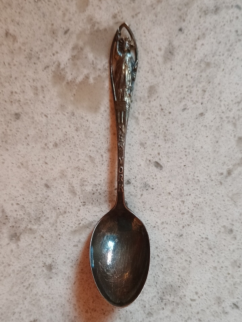 Vintage .925 Sterling Silver New York Souvenir Spoon - Statue of Liberty Handle